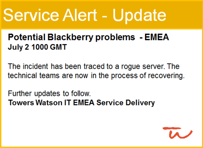 It Outage Notification Templates At Towers Watson Snapcomms System Outage Notification Email Template