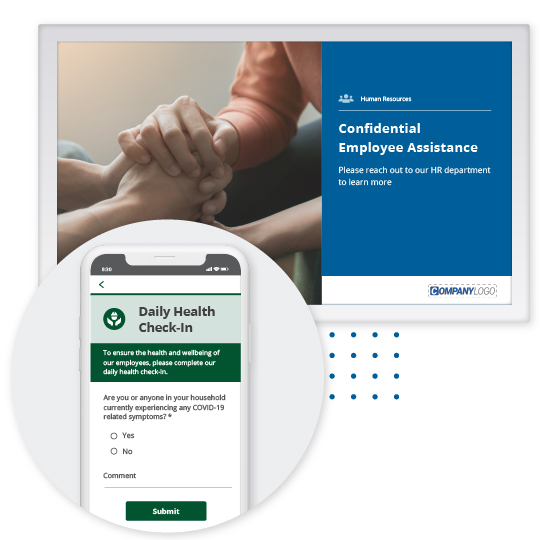 Daily Health check-in and HR screensaver