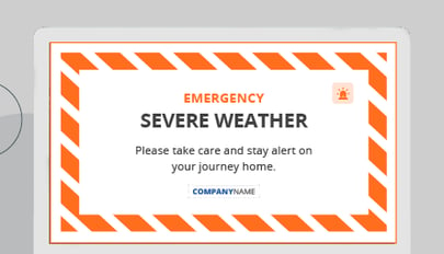 Full screen emergency panic alert message