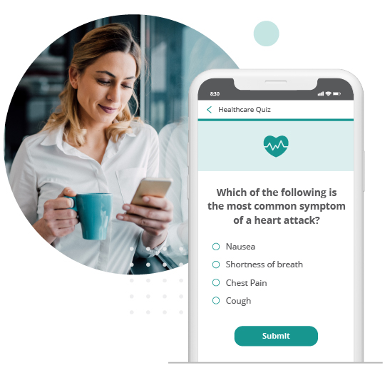 Healthcare quiz on mobile