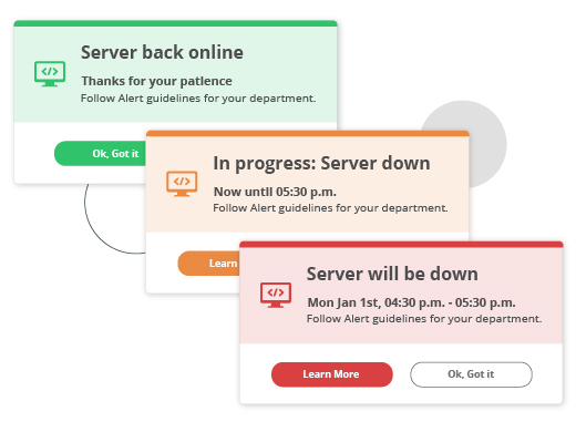 Server outage alerts
