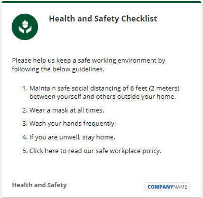 Health and safety checklist notification