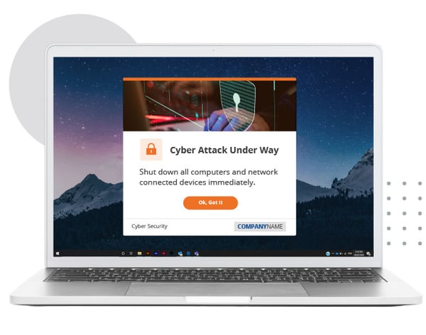 cyber attack desktop alert notification