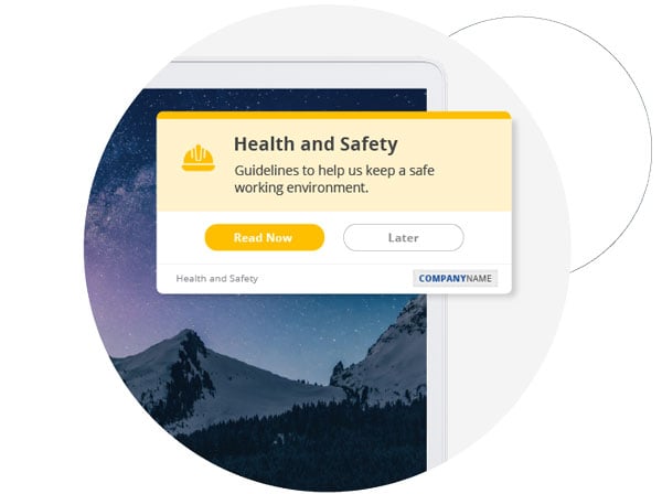 Health and safety desktop alert