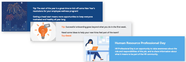 HR calendar activities examples