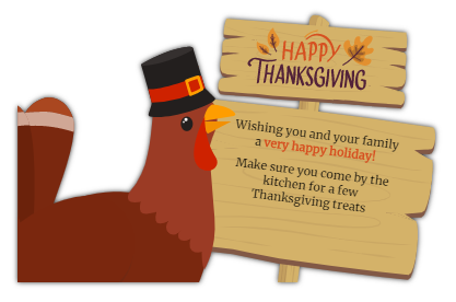 thanksgiving employee alert message