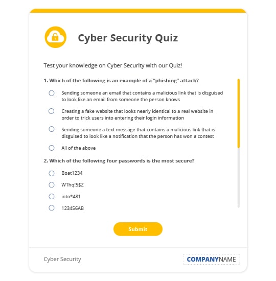 financial services cyber security quiz