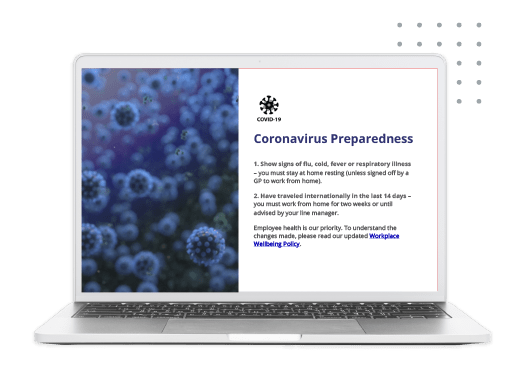 COVID preparedness full screen alert