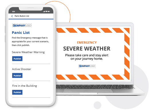 emergency weather alert and prepopulated panic notification list