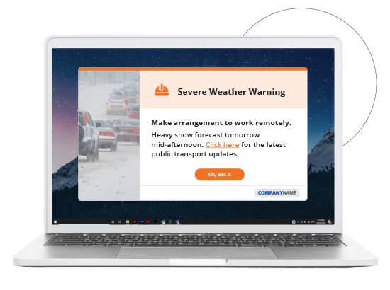 desktop employee communication alert