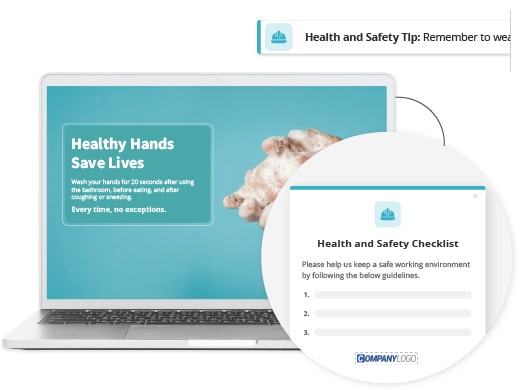 health and safety screensaver and checklist alert