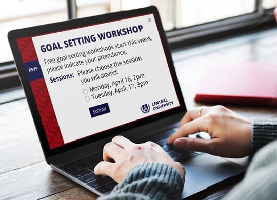 RSVP showing a goal setting workshop invitation