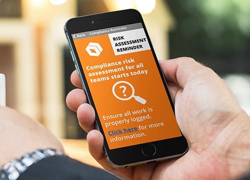 compliance risk assessment alert on mobile
