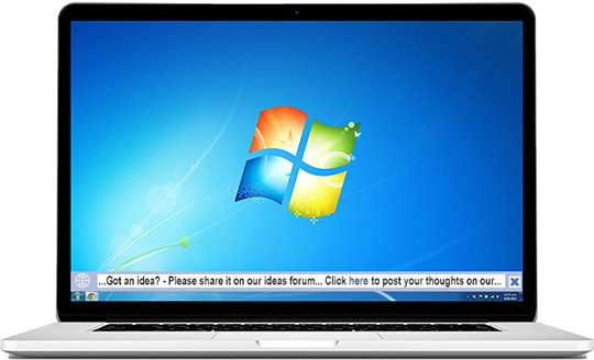 desktop ticker scrolling on laptop screen