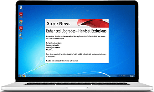 upgrade alert on laptop