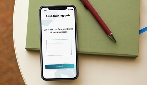 post training quiz on mobile