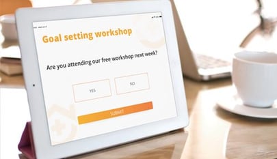 goal setting rsvp on tablet