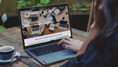 Newsletter on laptop