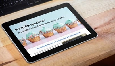 internal newsletter on tablet
