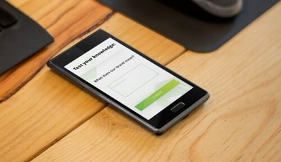 internal brand quiz on mobile
