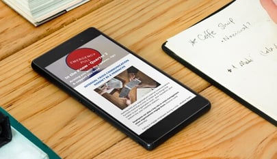 crisis comms newsletter on mobile