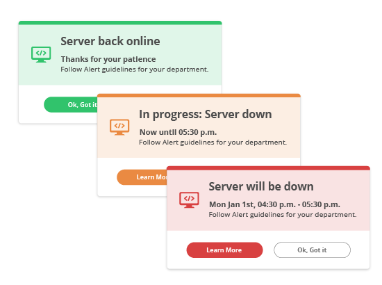 financial services cyber security outage notification