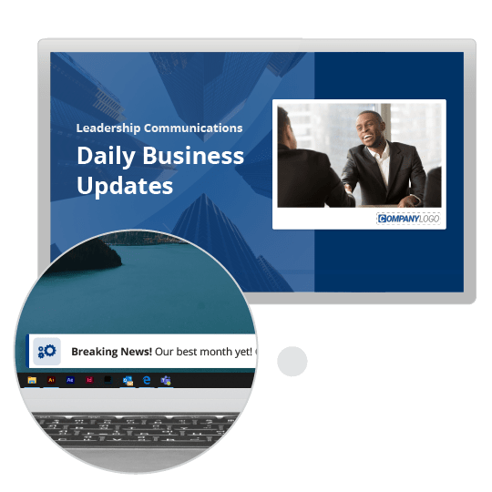 screensaver and ticker business updates