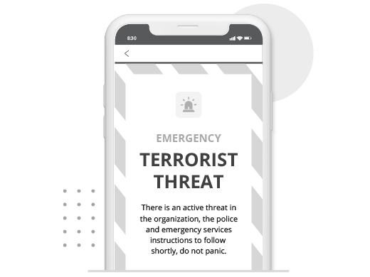 Terrorist threat mobile alert