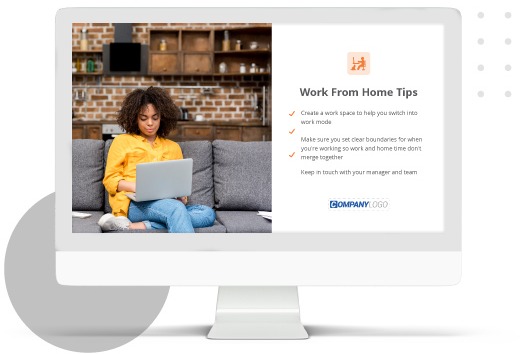 Work from home tips screensaver